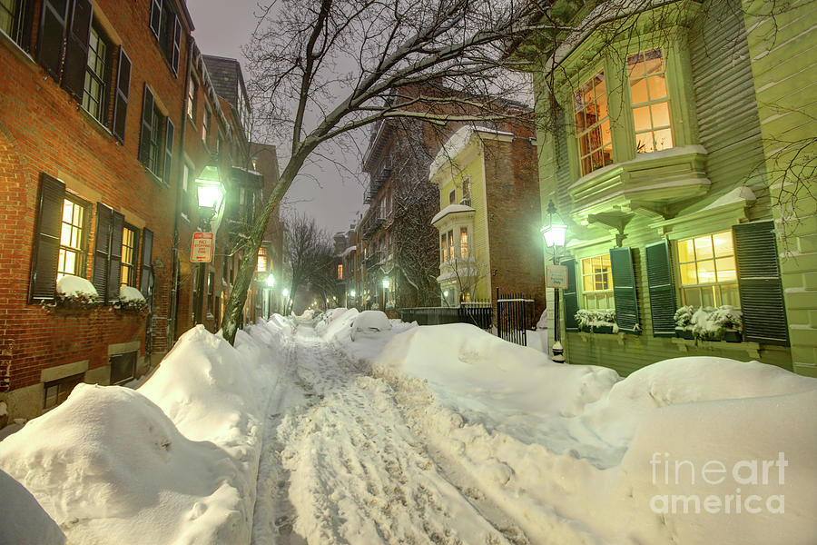 Winter In Boston Beacon Hill Neighborhood Photograph By Denis Tangney