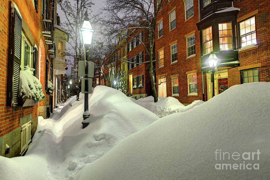 Photograph of Beacon Hill, Boston in Snow