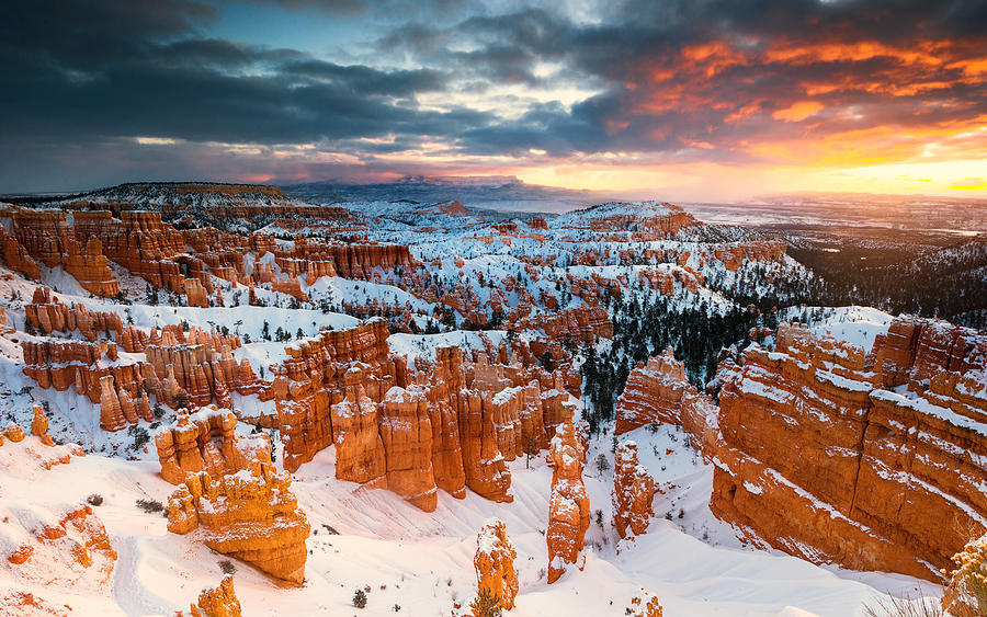 Winter in Bryce Canyon National Park Photograph by Noppawat Tom Charoensinphon