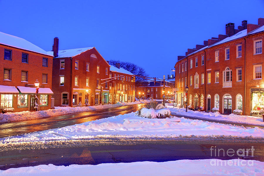 Winter in Downtown Newburyport, Massachusetts Photograph by Denis