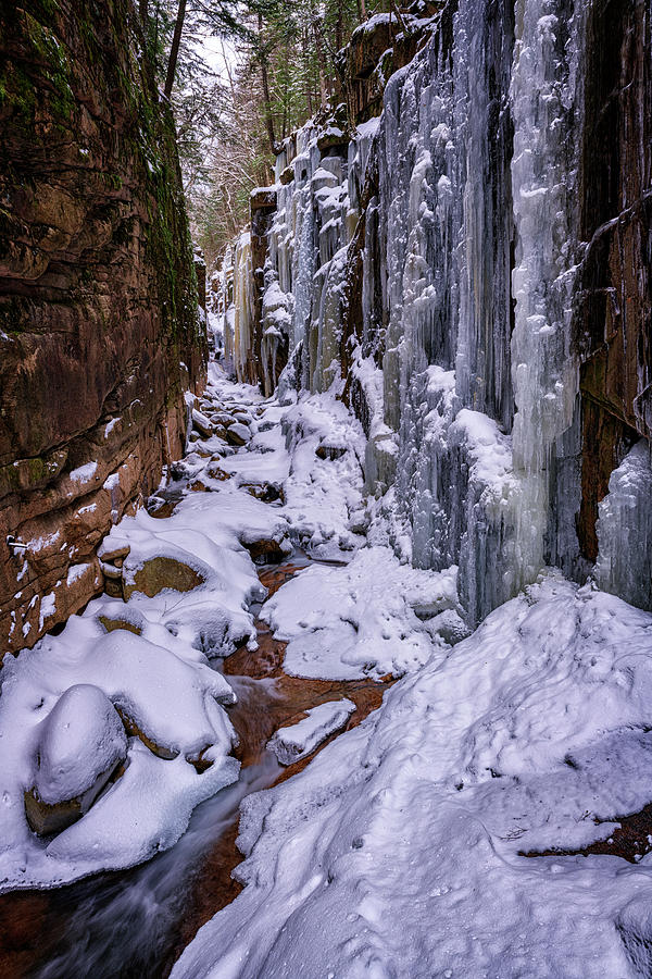Winter Photograph - Winter in Flume Gorge by Rick Berk