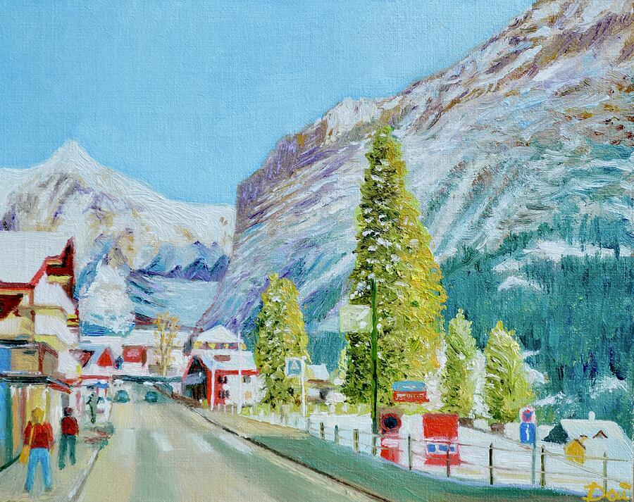 Winter in Grindelwald Switzerland Painting by Dai Wynn