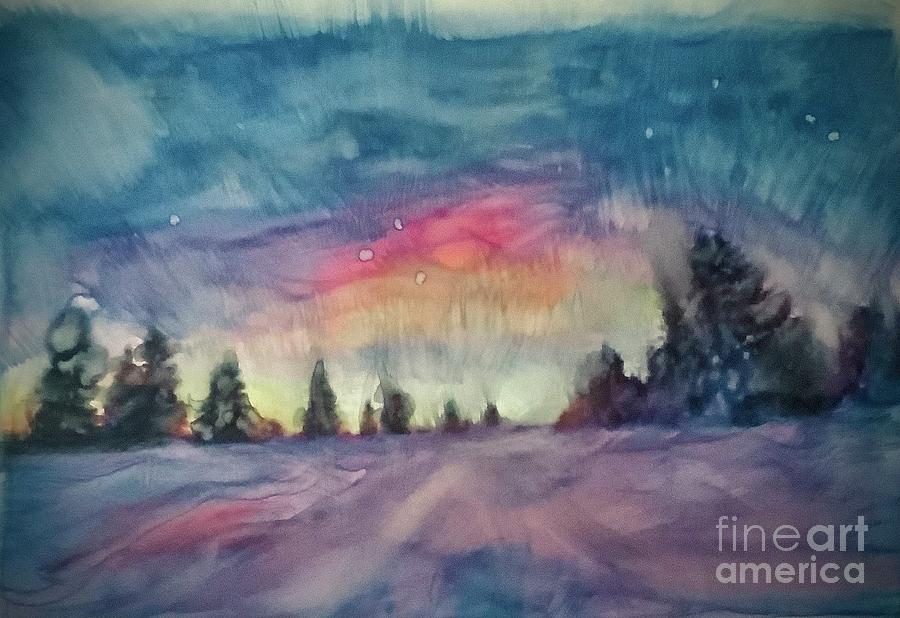 Winter in Maine Painting by FeatherStone Studio Julie A Miller