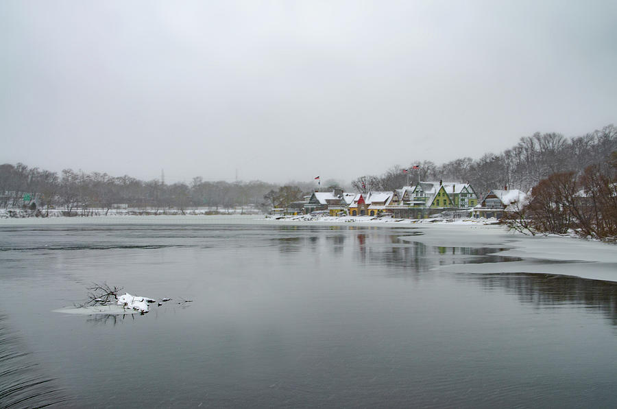 Winter in Philadelphia - Boathouse Row Photograph by Bill Cannon