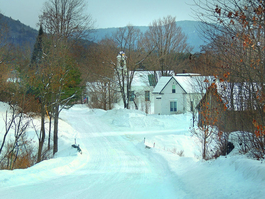 Winter in Piermont New Hampshire Village Photograph by Nancy Griswold