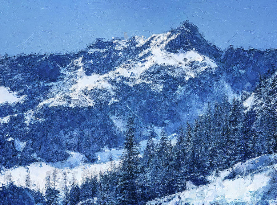 Winter In The Cascades Painting by Dan Sproul