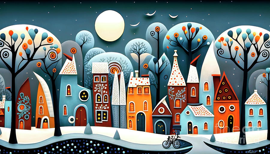 Winter in the City Digital Art by Jutta Maria Pusl