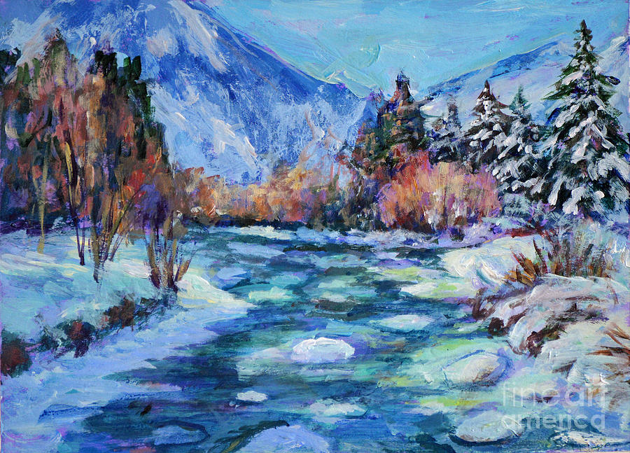 Winter In the Mountains Painting by Li Newton