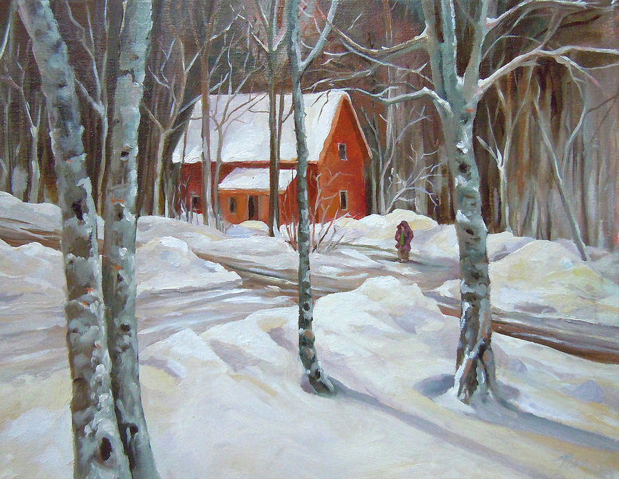 Winter in the Woods Painting by Nancy Griswold