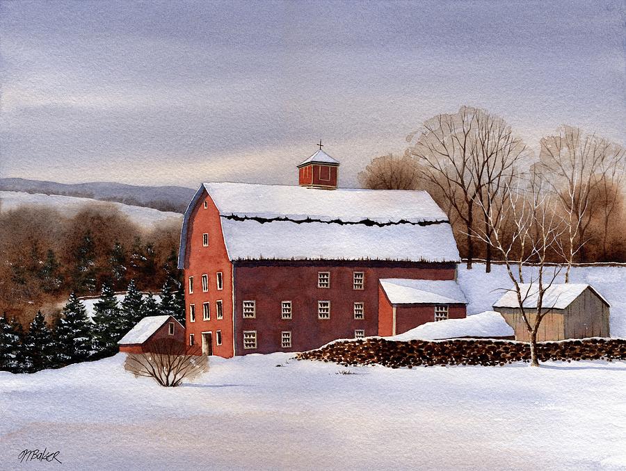 Winter Painting - Winter in Vermont by Michael Baker