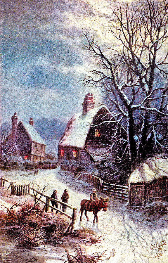 Winter in Village Digital Art by Long Shot
