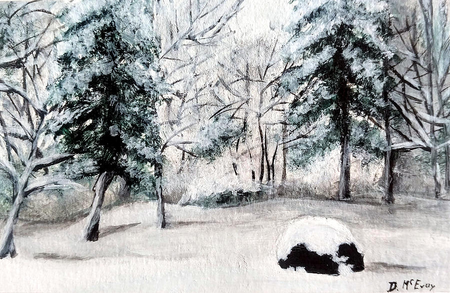 Winter In Weatogue Painting