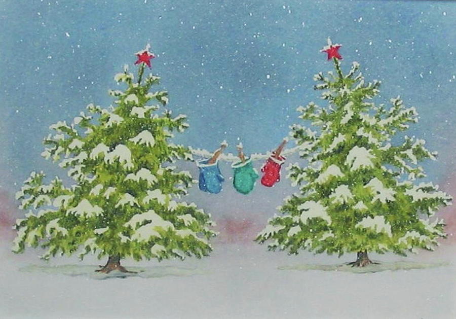Winter is Fun Painting by Mary Ellen Mueller Legault