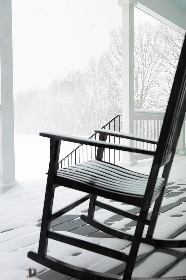 Winter is Rocking the Front Porch Photograph by Debbie Karnes