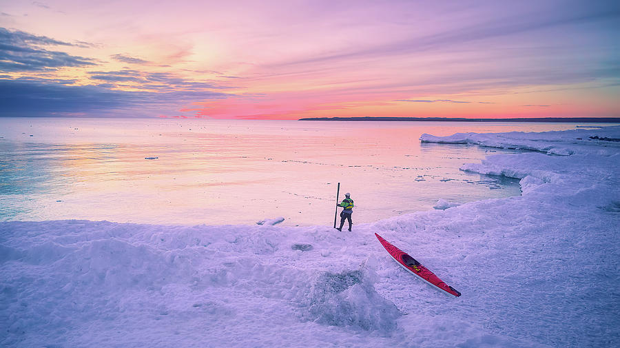 Winter Kayaking Photograph by Henry w Liu