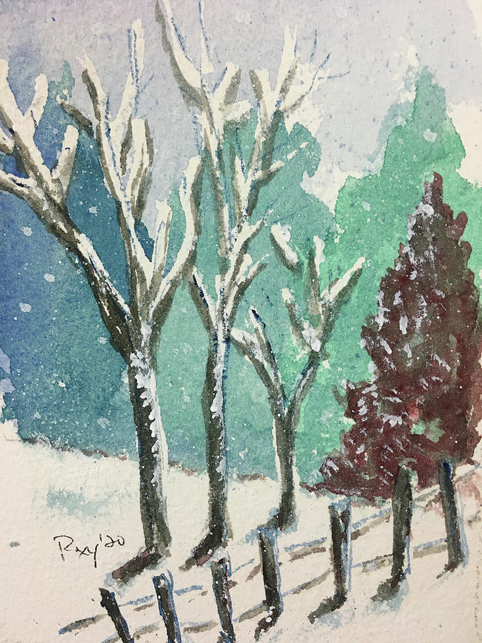 Winter Landscape 3 Painting by Roxy Rich