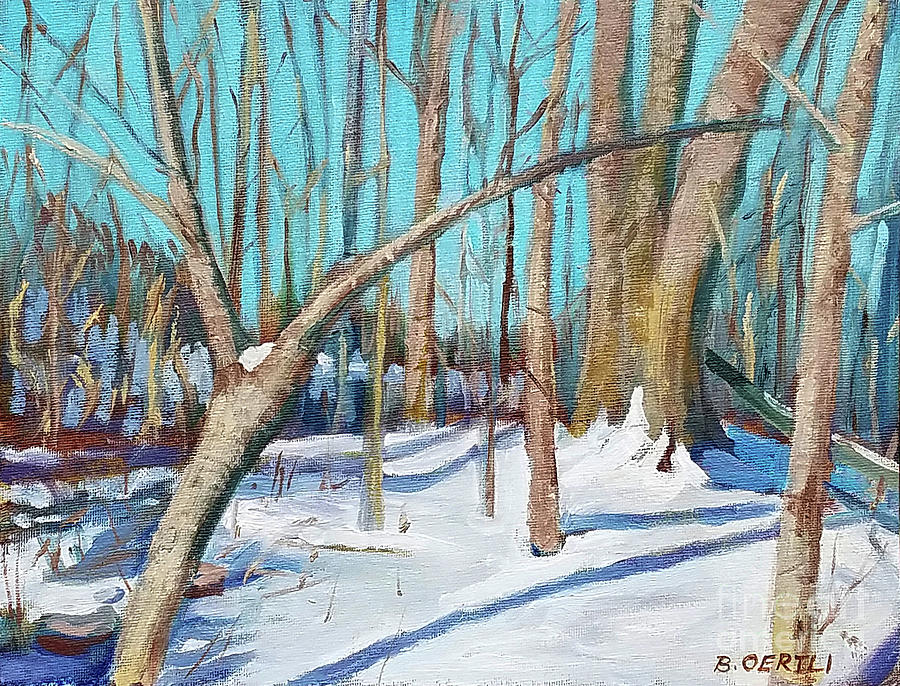 Winter Landscape Painting by Barbara Oertli