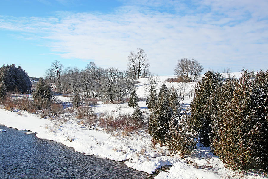 Winter Landscape By The River Photograph
