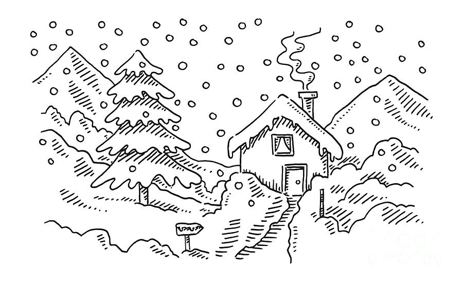 winter landscape drawing  Free stock photos  Rgbstock  Free stock images   Ayla87  March  13  2010 48