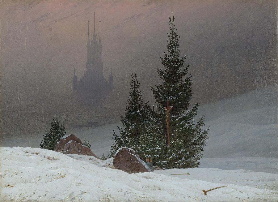 Winter Landscape is a Romantic oil on canvas painting created by Caspar David Friedrich in 1811. Painting by MotionAge Designs