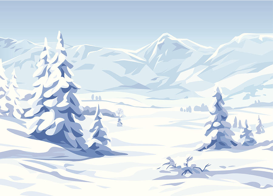 Winter Landscape Drawing by Kbeis