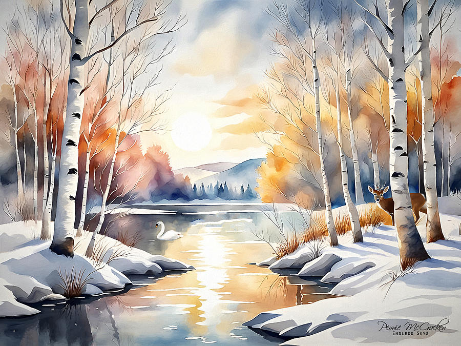 Winter Landscape Mixed Media by Pennie McCracken