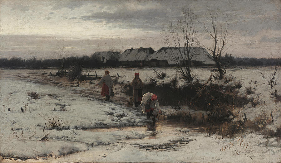 Winter Painting - Winter Landscape  by Roman Kochanowski