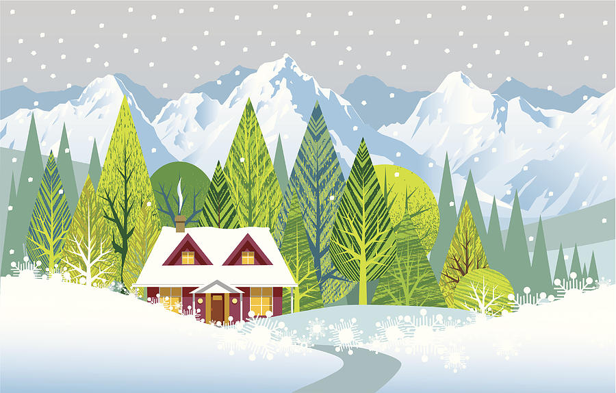 Winter Landscape Drawing by Stevegraham