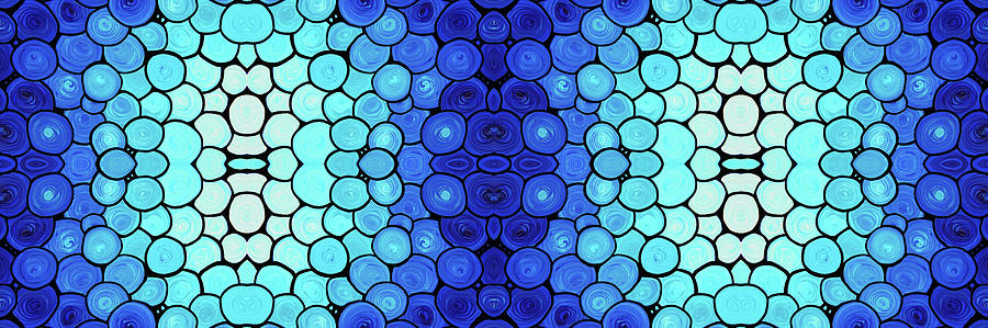 Winter Lights - Blue Mosaic Art By Sharon Cummings Painting by Sharon Cummings