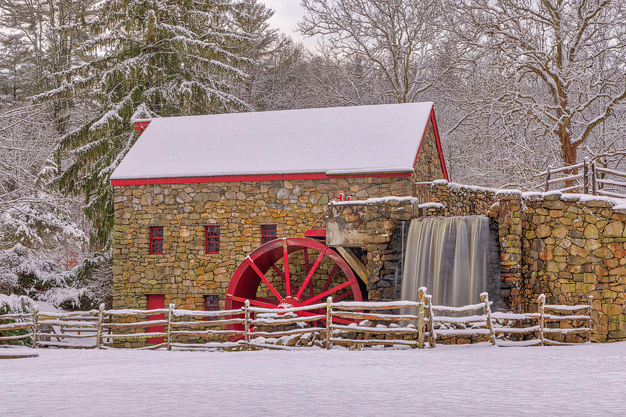 Winter Magic at the Sudbury Grist Mill  Photograph by Juergen Roth