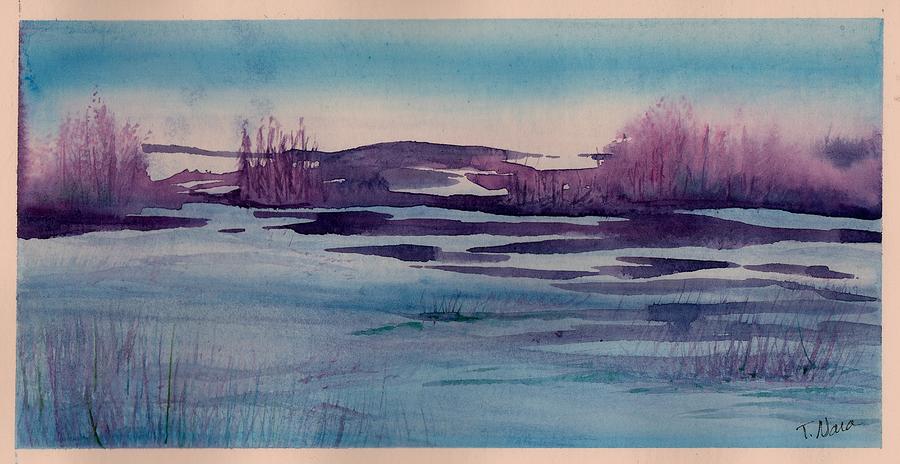 Winter Marsh Painting by Tammy Nara