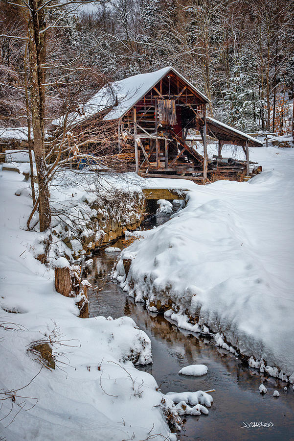 Winter Mill and Brook Photograph by Jim Carlen
