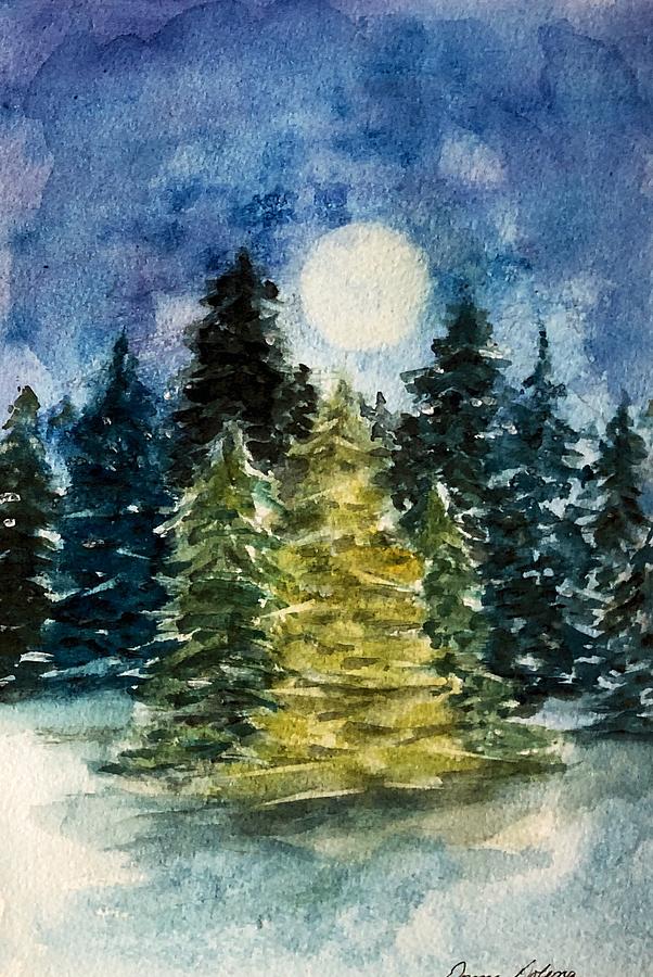 Winter Moon Painting by Donna Dolenz - Fine Art America