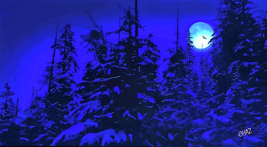 Winter Moonrise Painting by CHAZ Daugherty