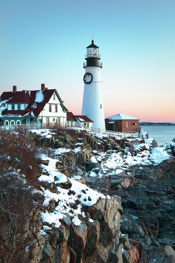 Winter Morning at Portland Head Lighthouse Photograph by Eric Gendron