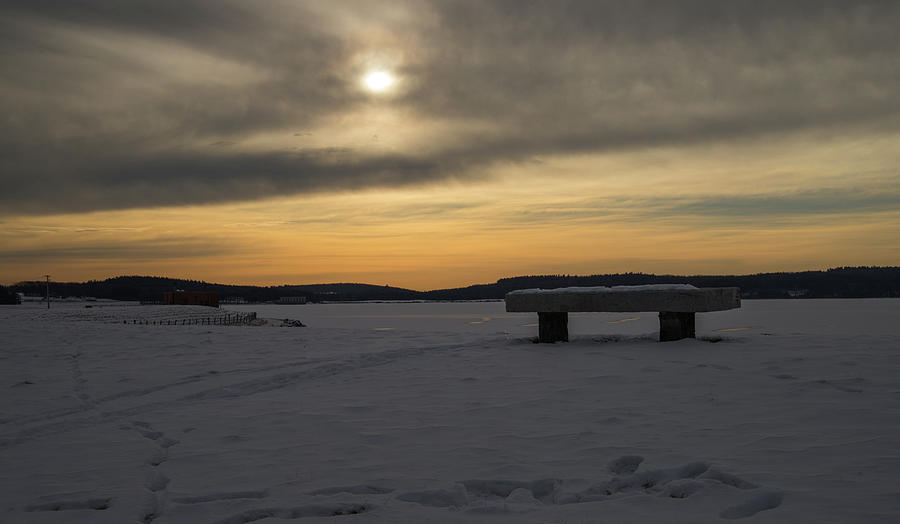 Winter Morning at Wachusett Reservoir Photograph by Michael Saunders
