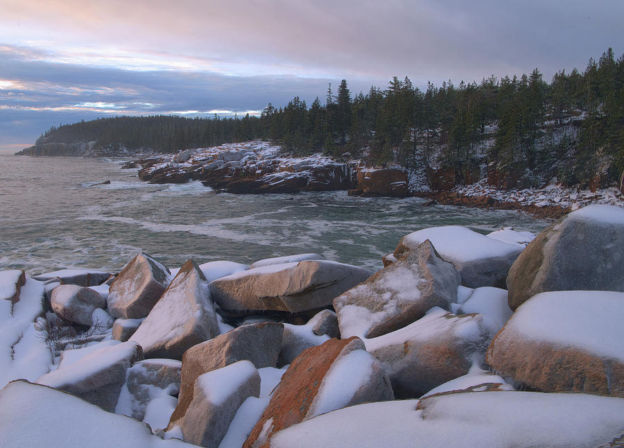 Winter Morning In Acadia Photograph by Stephen Vecchiotti