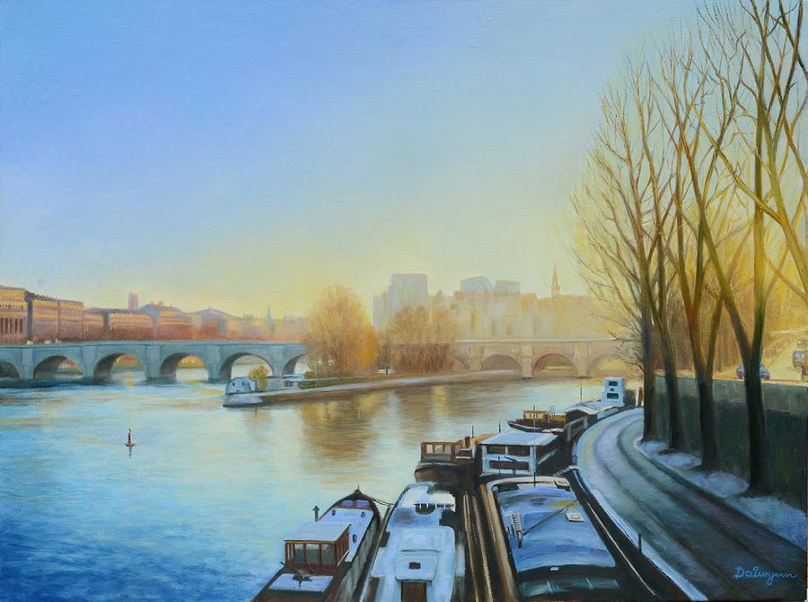 Winter Morning in Paris France Painting by Dai Wynn