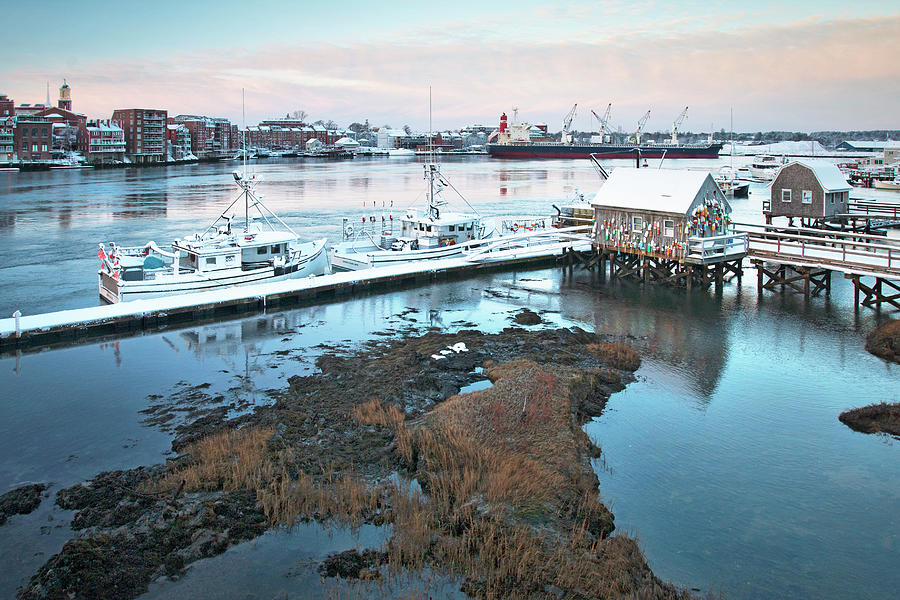 Winter Morning in Portsmouth Harbor Photograph by Eric Gendron