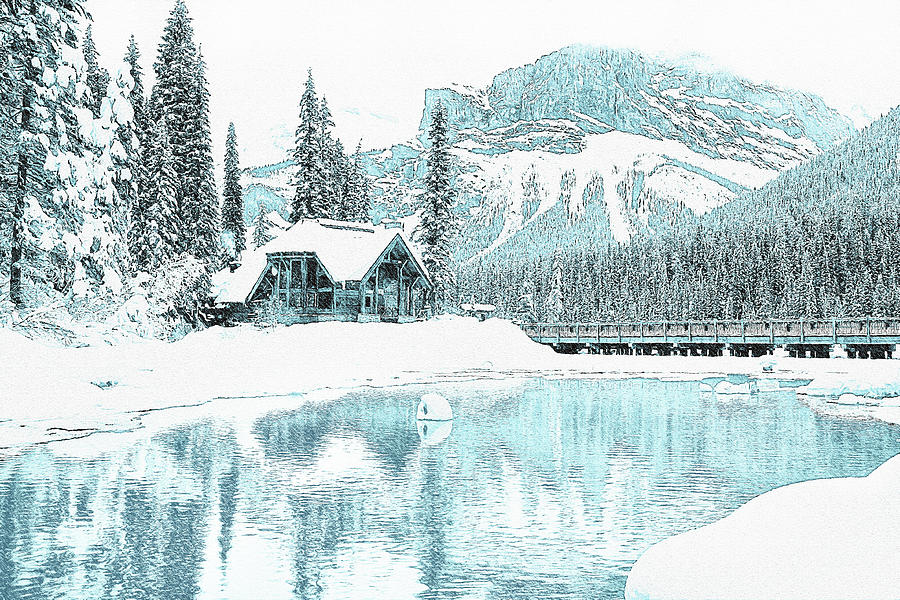 Winter Morning in the Mountain House Mixed Media by Alex Mir