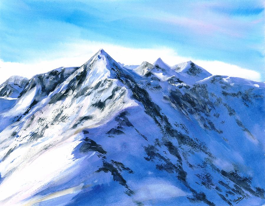 Winter Mountain Painting by Hiroko Stumpf