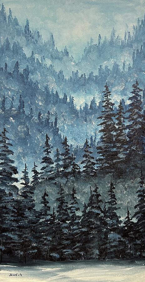Winter Mountain Painting by Jesse Entz