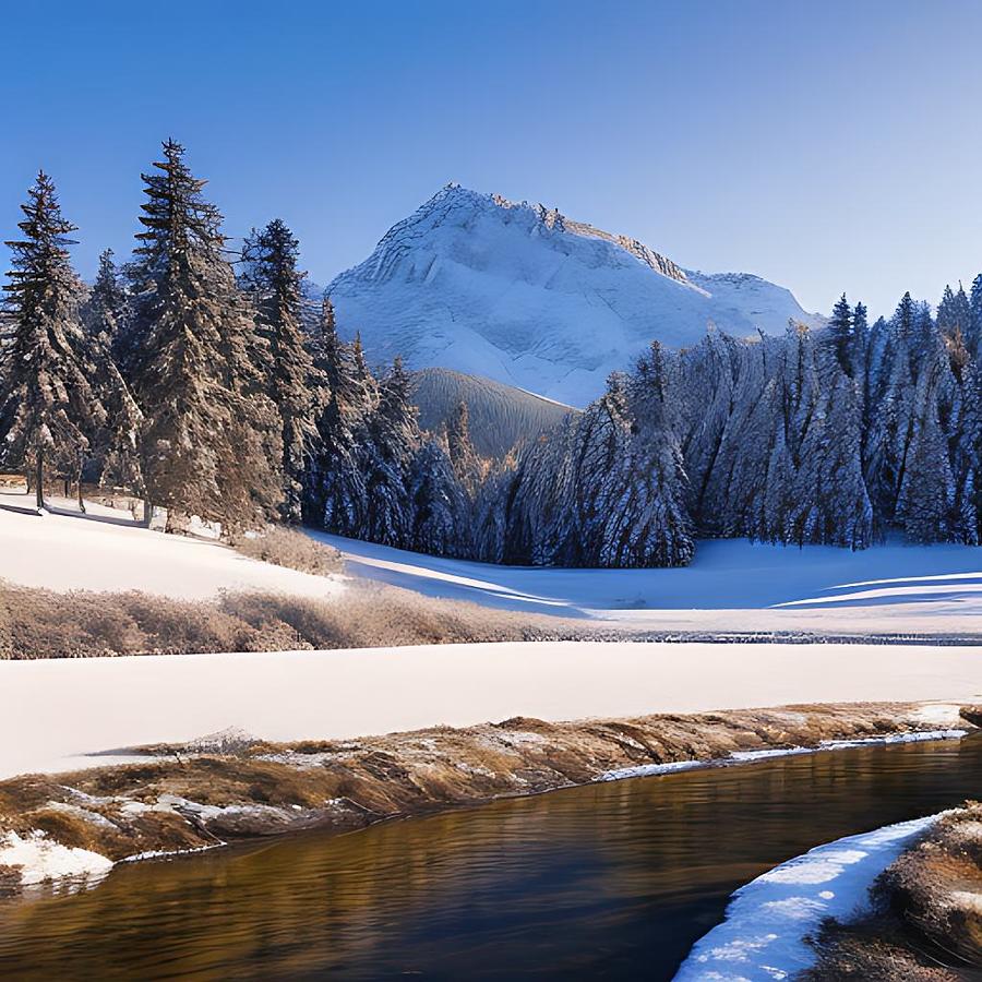 Winter Mountain View 2 Digital Art by James Inlow