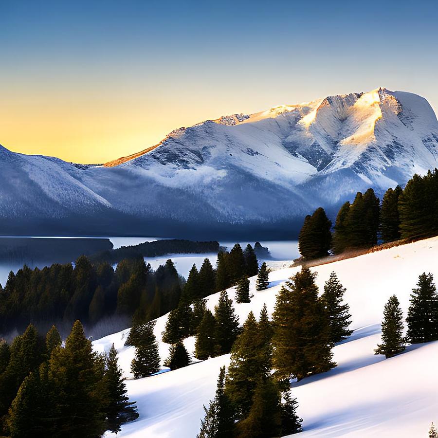 Winter Mountain View 3 Digital Art by James Inlow
