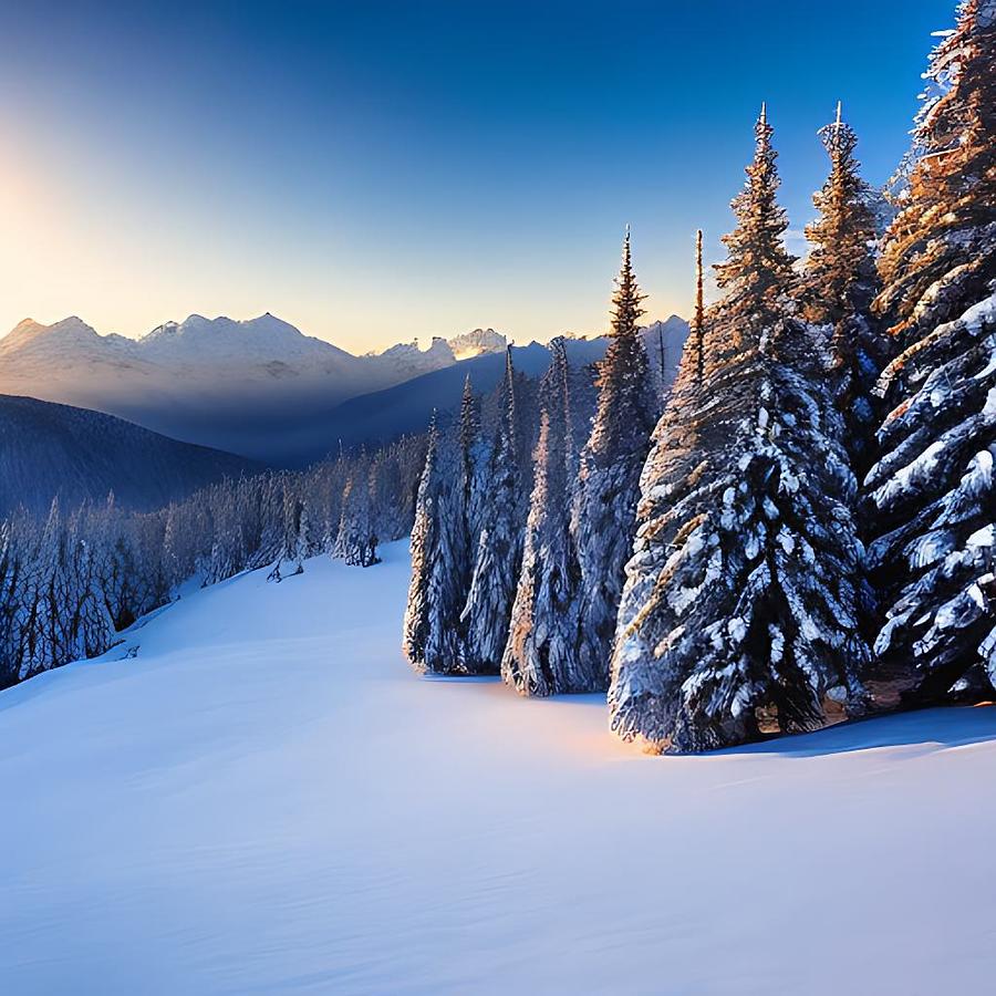 Winter Mountain View 5 Digital Art by James Inlow
