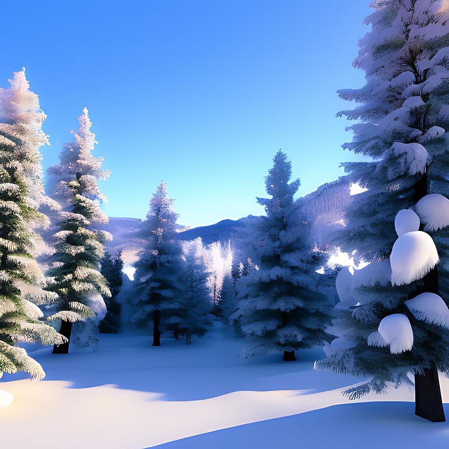 Winter Mountain View 7 Digital Art by James Inlow