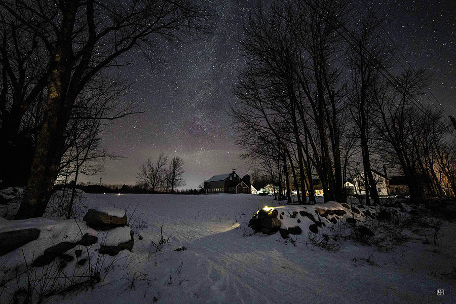 Winter Night at a Farm 1 Photograph by John Meader