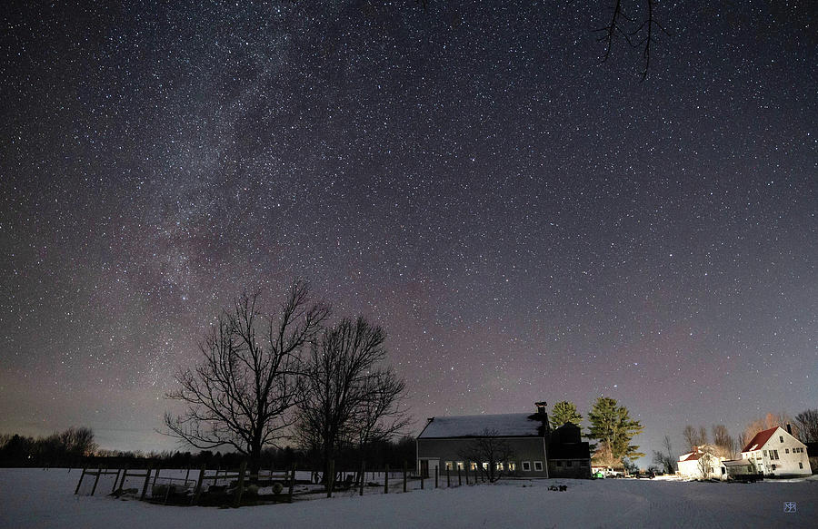 Winter Night at a Farm 2 Photograph by John Meader