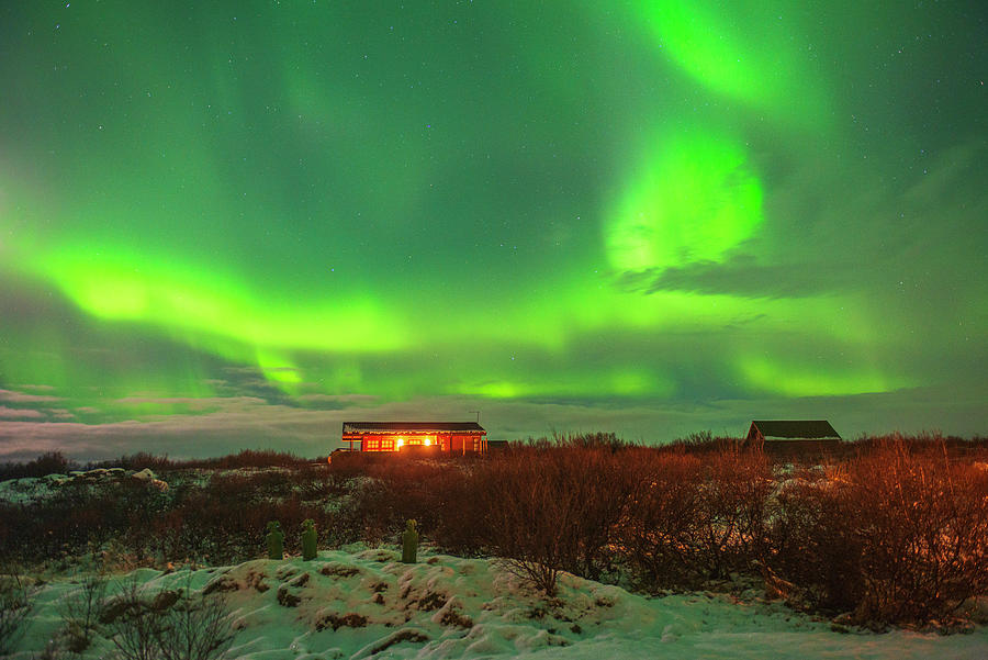 Winter night in South of Iceland Photograph by Dubi Roman