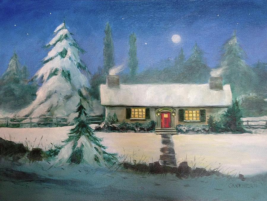 Winter Night Painting by Robert Sankner